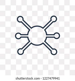 Network vector outline icon isolated on transparent background, high quality linear Network transparency concept can be used web and mobile