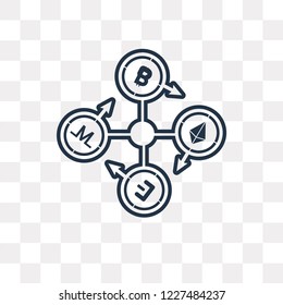 Network vector outline icon isolated on transparent background, high quality linear Network transparency concept can be used web and mobile