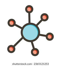 Network Vector Thick Line Filled Colors Icon For Personal And Commercial Use.
