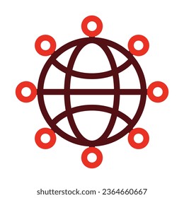 Network Vector Thick Line Two Color Icons For Personal And Commercial Use.
