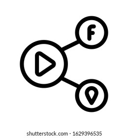 network vector thin line icon 