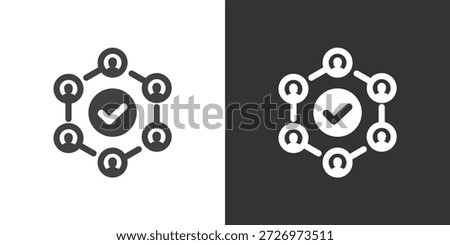 Network Verification icon. Solid glyph series icon