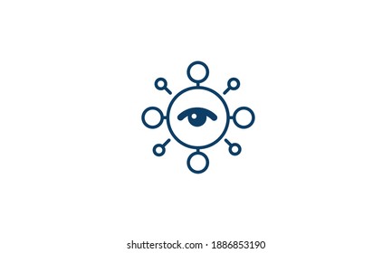 NETWORK VISIBILITY Abstract Monogram Icon Logo vector illustration