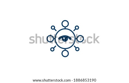 NETWORK VISIBILITY Abstract Monogram Icon Logo vector illustration
