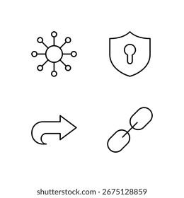 Network VPN Share and Link Icon Set for Mobile Application