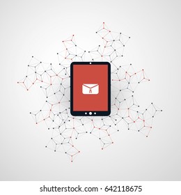 Network Vulnerability - Virus, Malware, Ransomware, Fraud, Spam, Phishing, Email Scam, Hacker Attack - IT Security Concept Design, Vector illustration