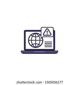 network warning icon on white