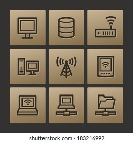 Network web icons, buttons set