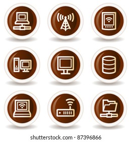 Network web icons, chocolate buttons