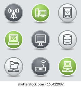 Network web icons, circle buttons