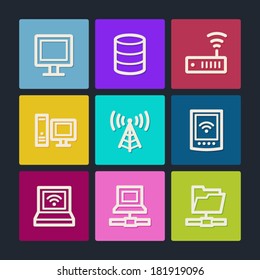 Network web icons, color buttons