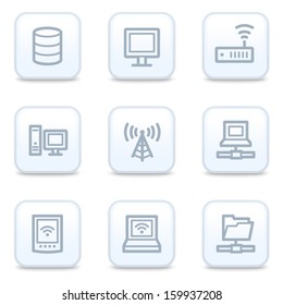 Network web icons, square buttons