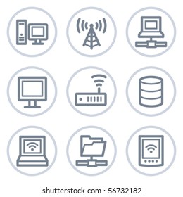 Network web icons, white circle series