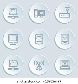Iconos web de red, botones de etiqueta blanca