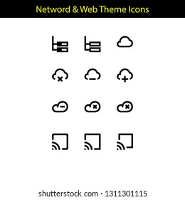 network and web theme icon with line style