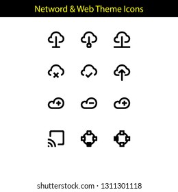 network and web theme icon with line style