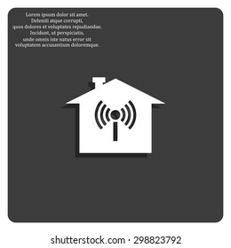 network wi-fi icon on house. vector design