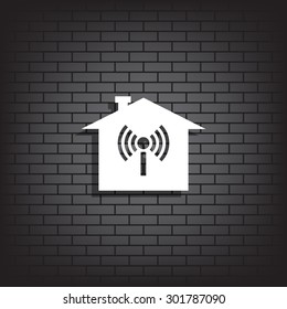 network wi-fi icon on house. vector design