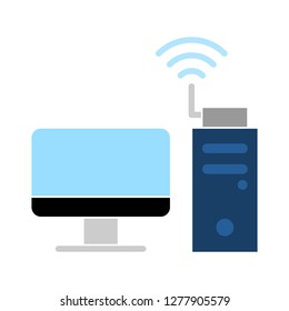 WLAN-Symbol - WiFi PC einzeln, Computernetzwerkgrafik - WLAN-Vektorgrafik