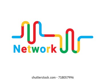 Network Wire Cable Computer background colorful vector illustration