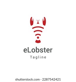 network wireless lobster logo design