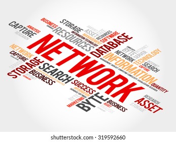 Network word cloud, business concept