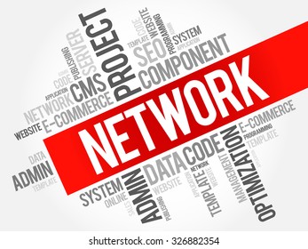 NETWORK word cloud, business concept
