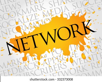 Network word cloud, business concept
