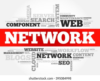 NETWORK word cloud, business concept