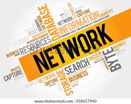 Network word cloud, business concept