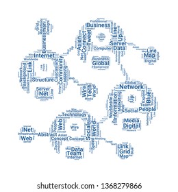 network word cloud. tag cloud about network