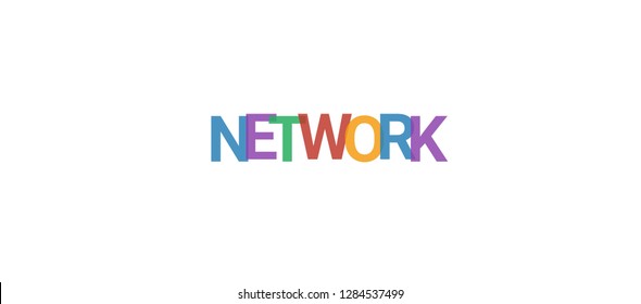 Network word concept. Colorful "Network" on white background. Use for cover, banner, blog.