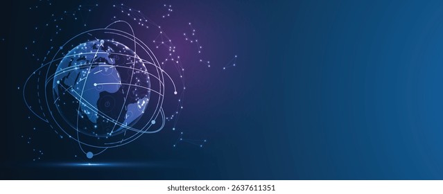 Network workflow in business concept of global connection
