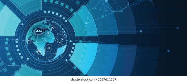 Network workflow in business concept of global connection