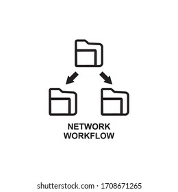 NETWORK WORKFLOW ICON , MANAGEMENT OPERATIONS ICON