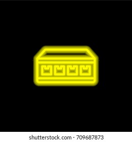 Network yellow glowing neon ui ux icon. Glowing sign logo vector