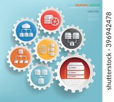 Network,database design,gear info graphic on clean background,vector