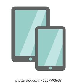 tablet digital en red y smartphone. Ilustración moderna de dibujos animados para dispositivos electrónicos de alta tecnología. Concepto tecnológico. Vector plano coloreado aislado en fondo blanco