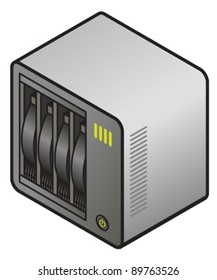 A Networked-attached Storage (NAS) Unit With 4 Disks.