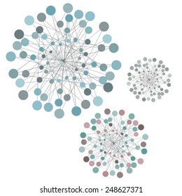 Networking abstract idea with lines and circles, connection concept vector illustration.