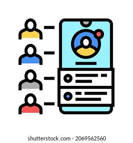networking application color icon vector. networking application sign. isolated symbol illustration