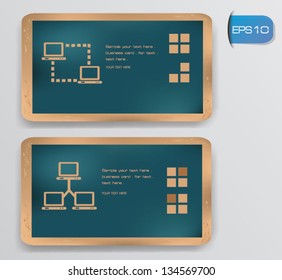 Networking banner for text on old paper card background,vector