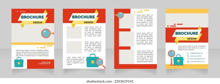 Networking benefits blank brochure design. Template set with copy space for text. Premade corporate reports collection. Editable 4 paper pages. Raleway Black, Regular, Light fonts used