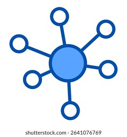 Networking blue color icon. Simple vector icon design in blue color style. Editable vector format