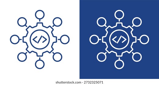 Networking Blue And White Icon Style Collection