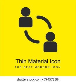 Networking bright yellow material minimal icon or logo design