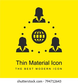 Networking bright yellow material minimal icon or logo design