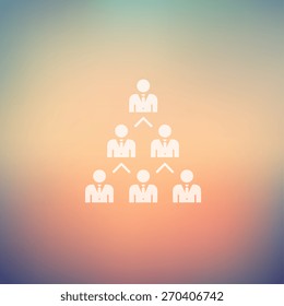Networking business icon in flat style for web and mobile, modern minimalistic flat design. Vector white icon on gradient mesh background