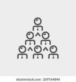 Networking business icon thin line for web and mobile, modern minimalistic flat design. Vector dark grey icon on light grey background.