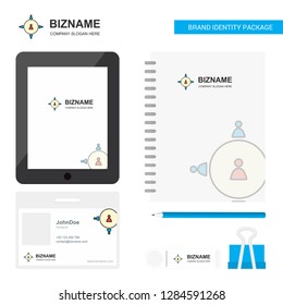 Networking Business Logo, Tab App, Diary PVC Employee Card and USB Brand Stationary Package Design Vector Template